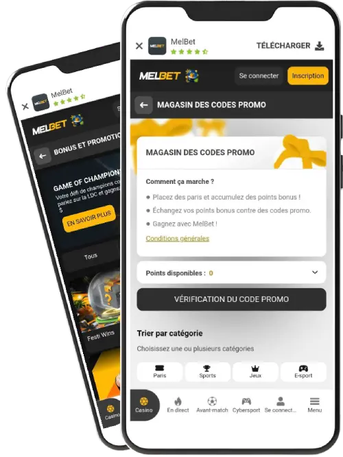 La boutique des codes promo chez Melbet