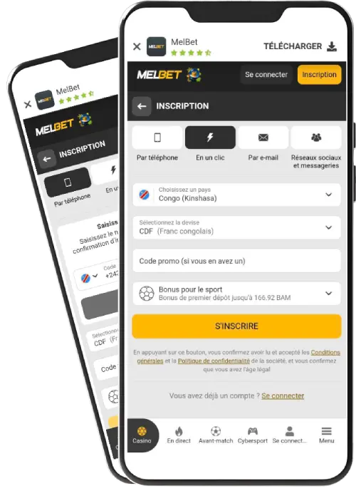 Comment s'inscrire à Melbet en un clic